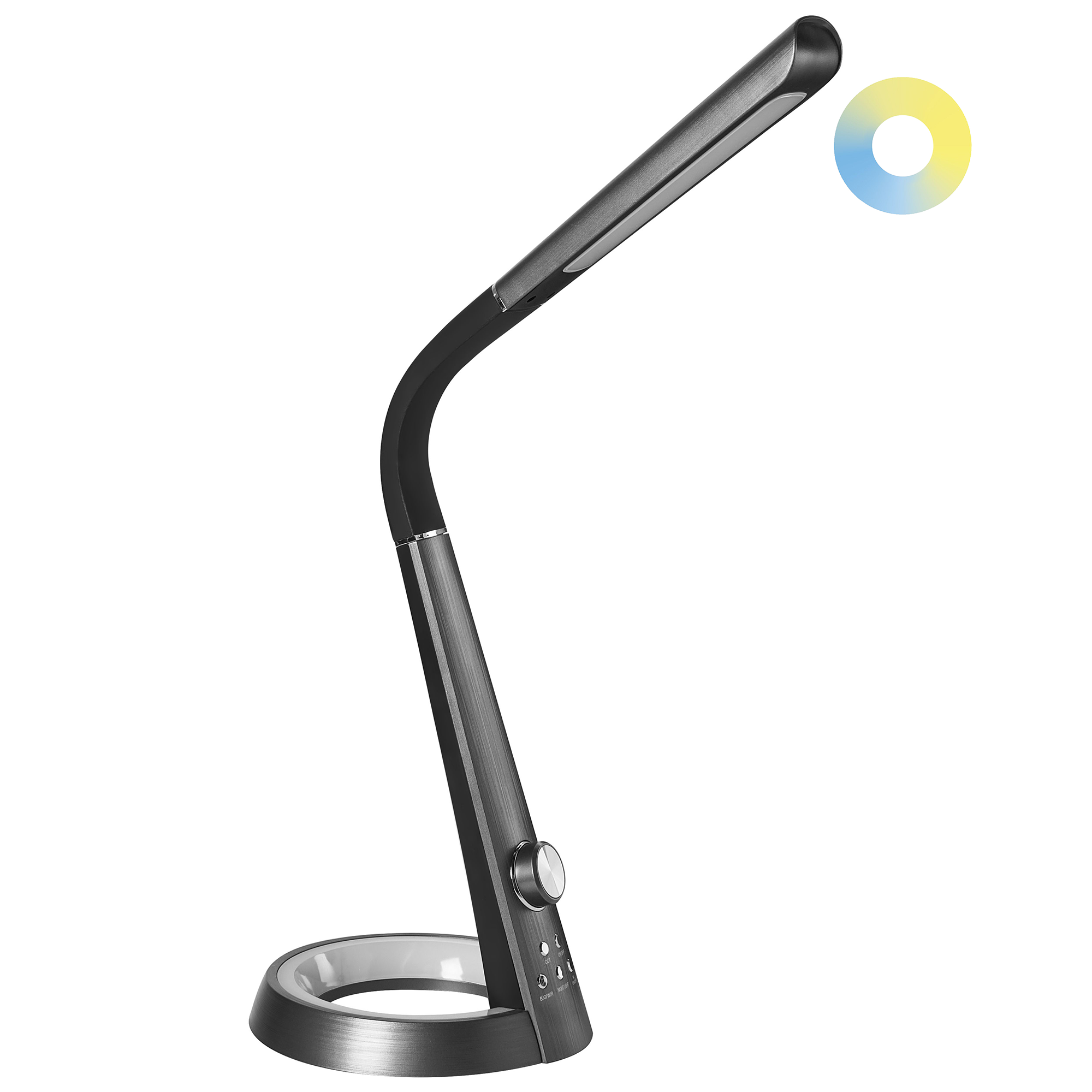 LED-skrivbordslampa CANOPUS med USB-port Svart