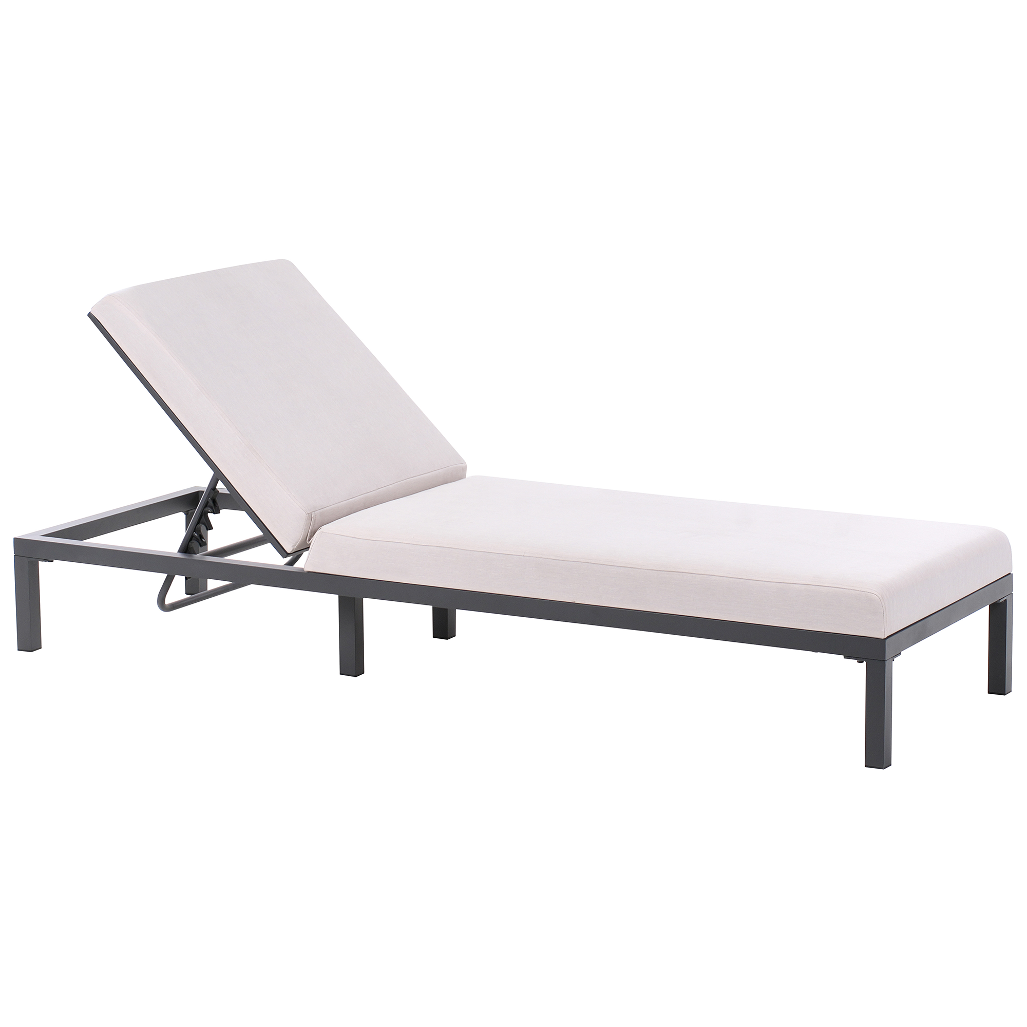 Solstol med dyna LARIANO Metall Ljusbeige
