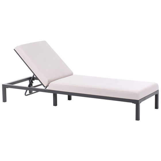Solstol med dyna LARIANO Metall Ljusbeige