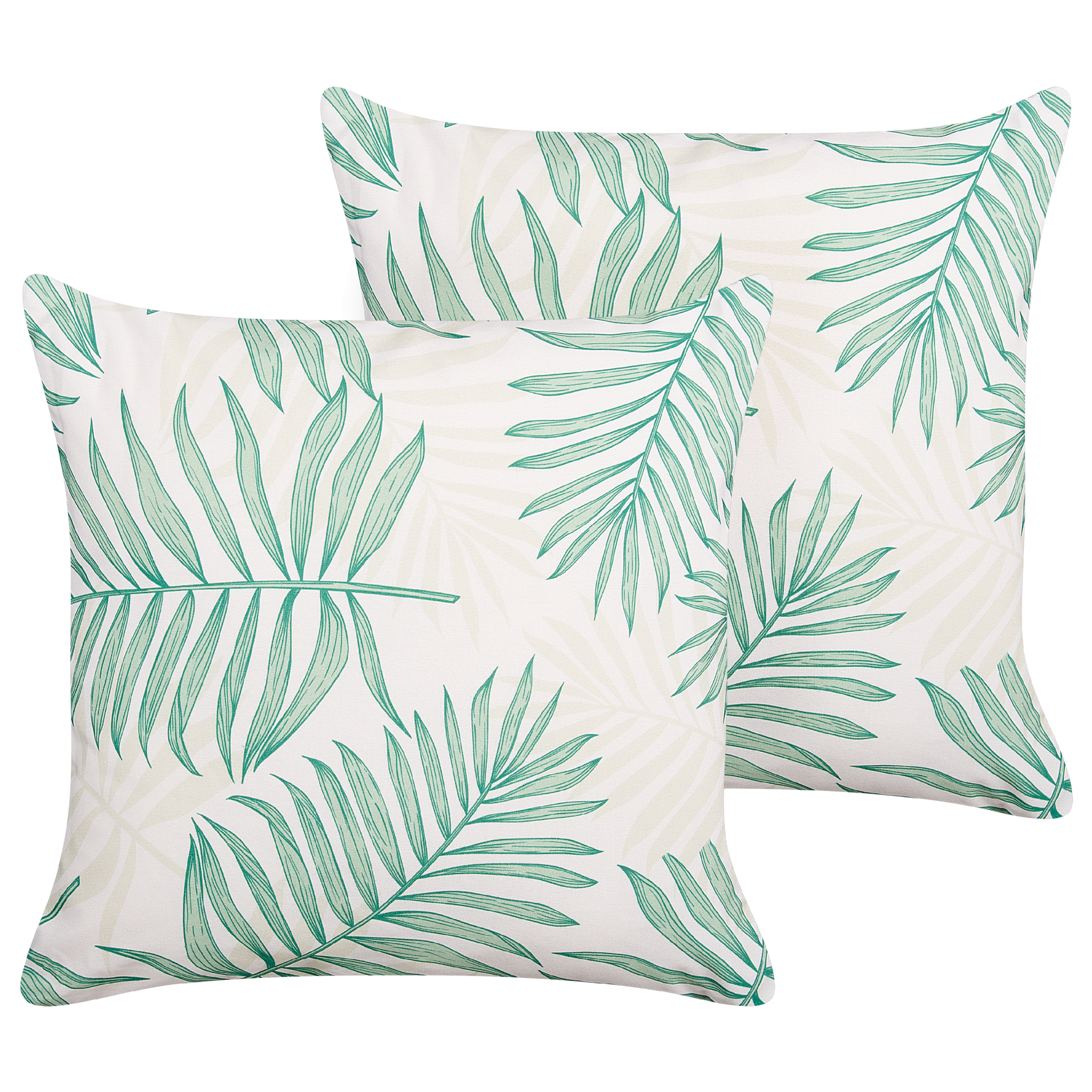 Set med 2 utomhusdynor POGGIO Växtmotiv 45 x 45 cm Grön
