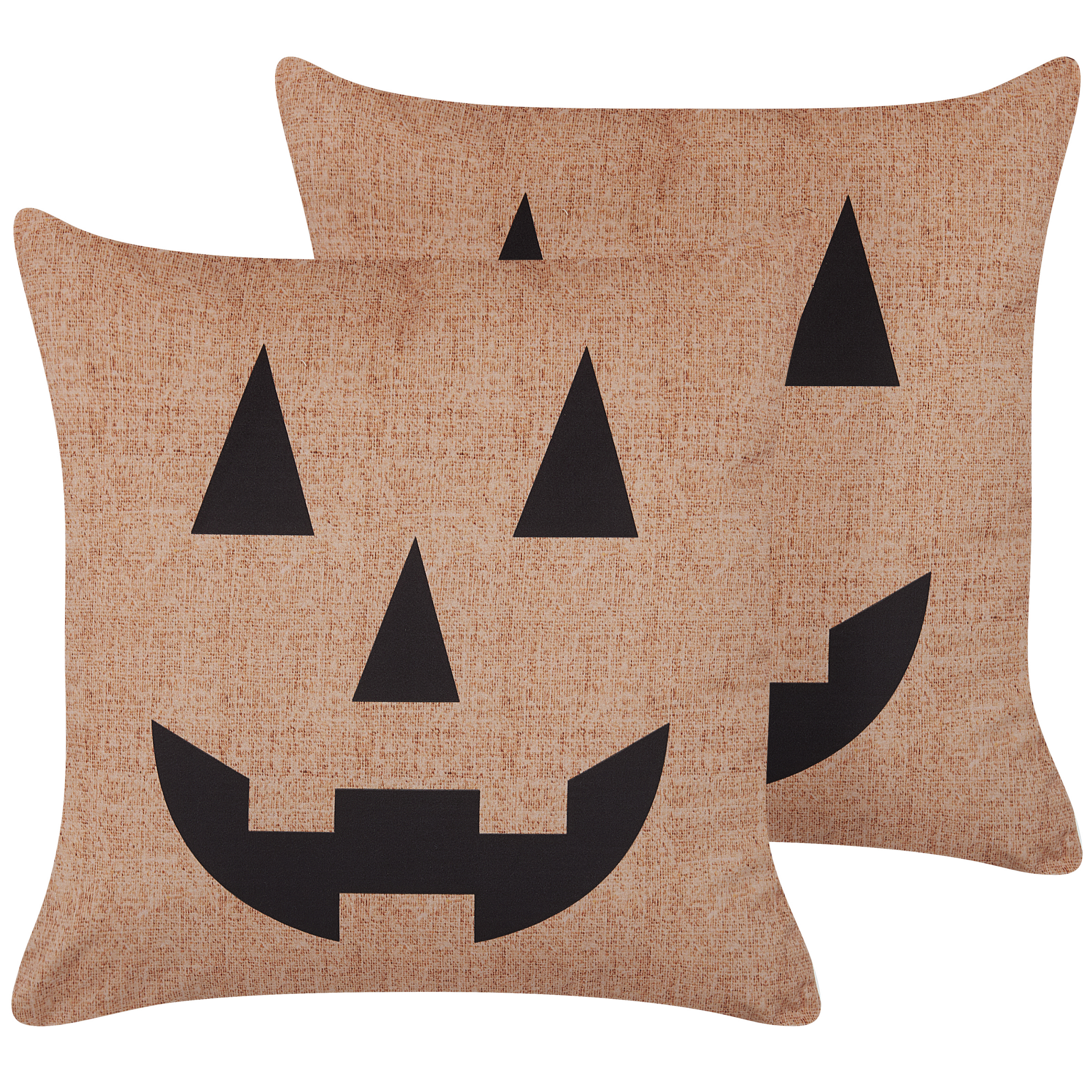 Set med 2 prydnadskuddar SEBES 45 x 45 cm Sammet Beige Abstrakt tryck