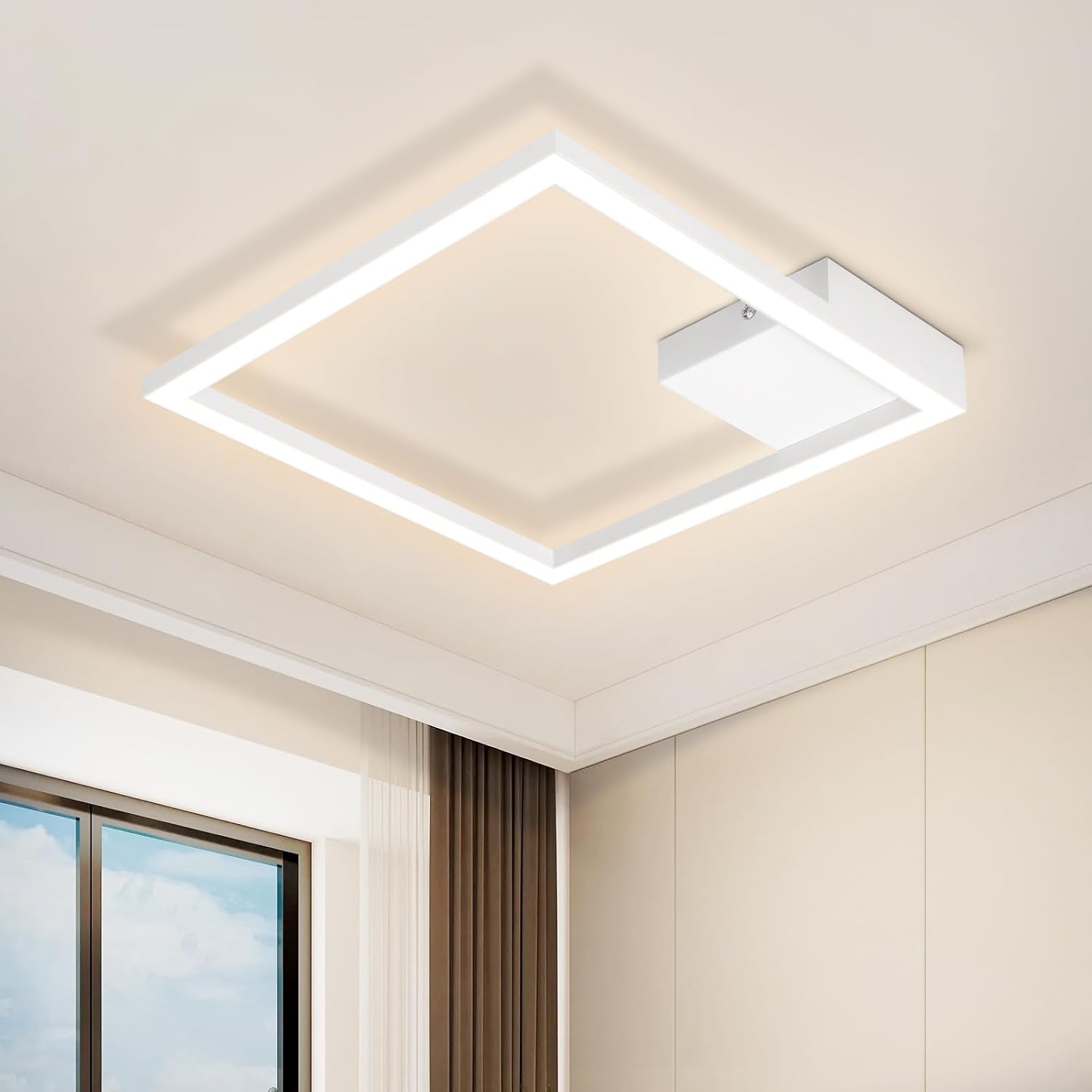 NETTLIFE LED - taklampa, vit, 12W, modern, 3000K, varmvit
