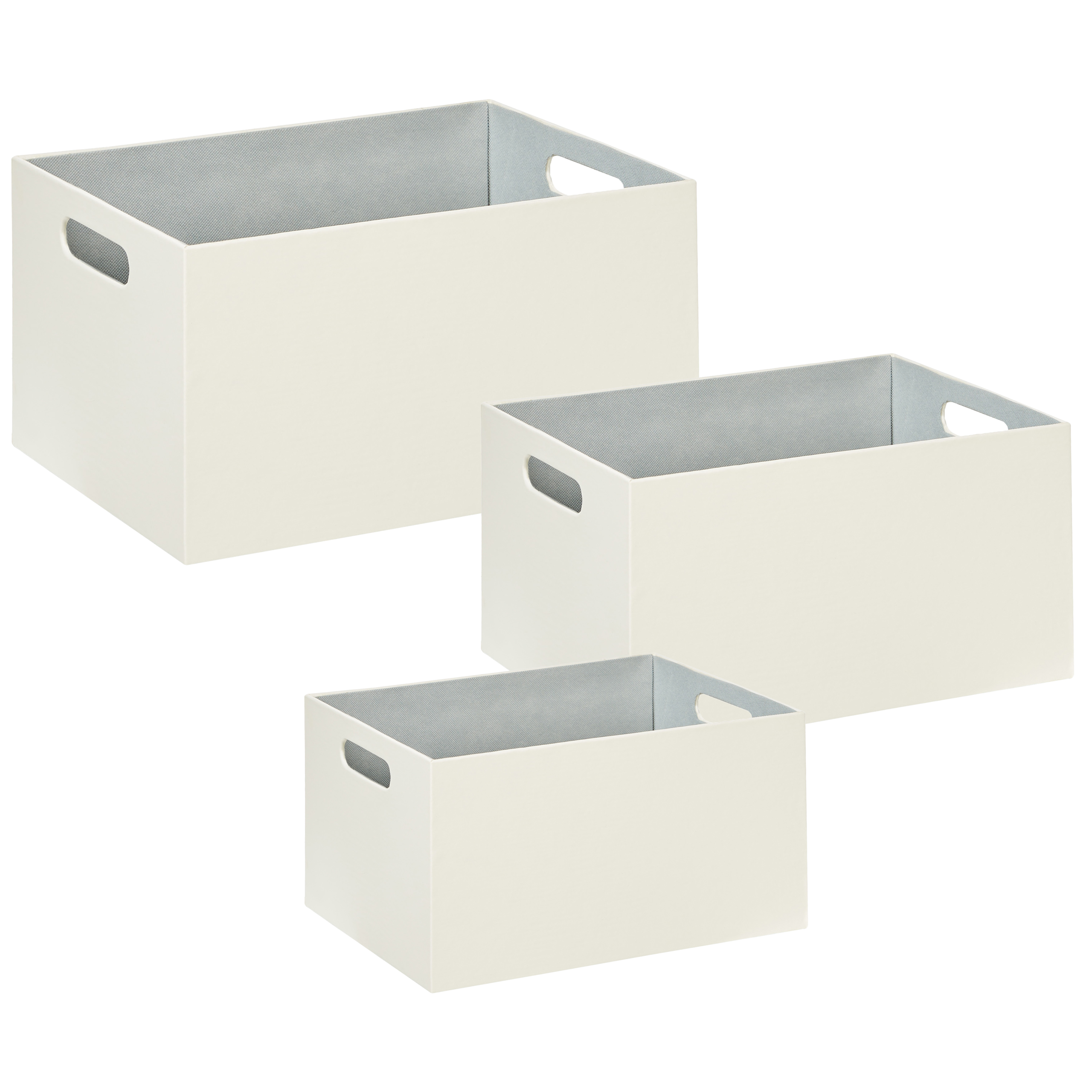 Set med 3 lådor LARSA Konstläder Beige