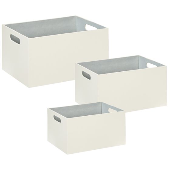 Set med 3 lådor LARSA Konstläder Beige