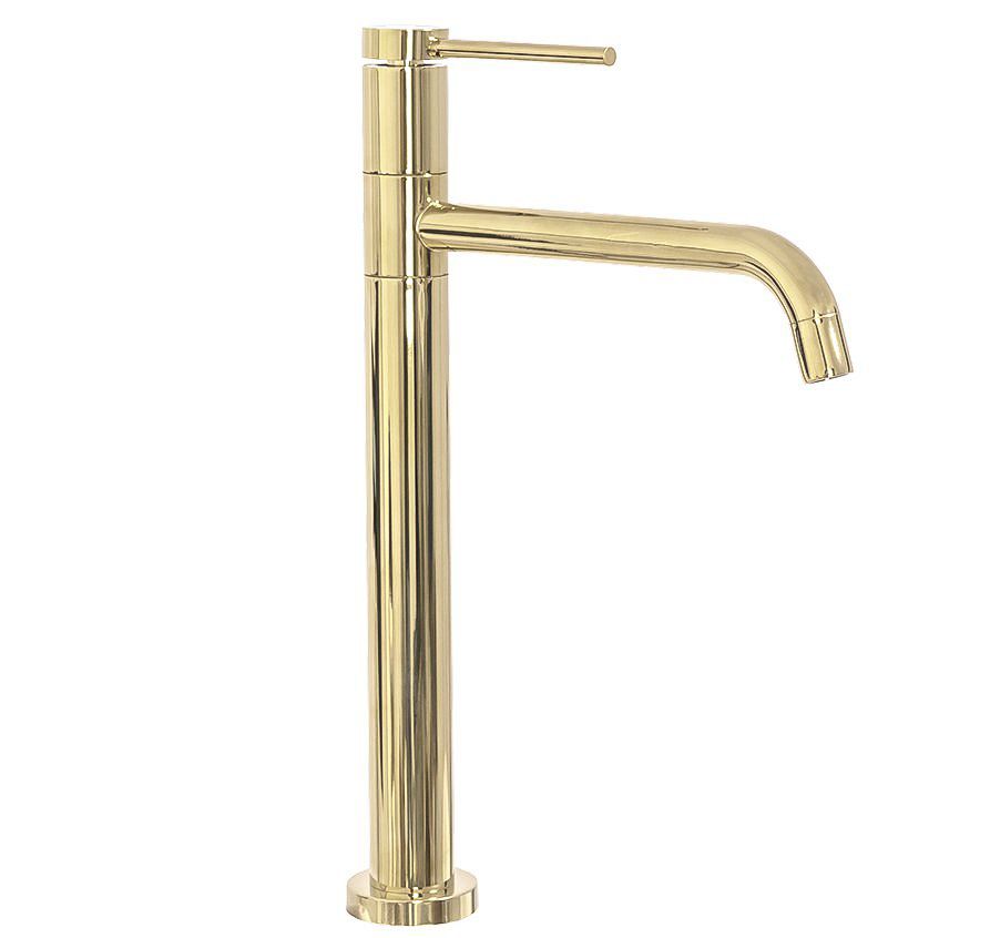 REA tvättställsblandare LUGANO SLIM Hög, Guld, 23x5x34cm