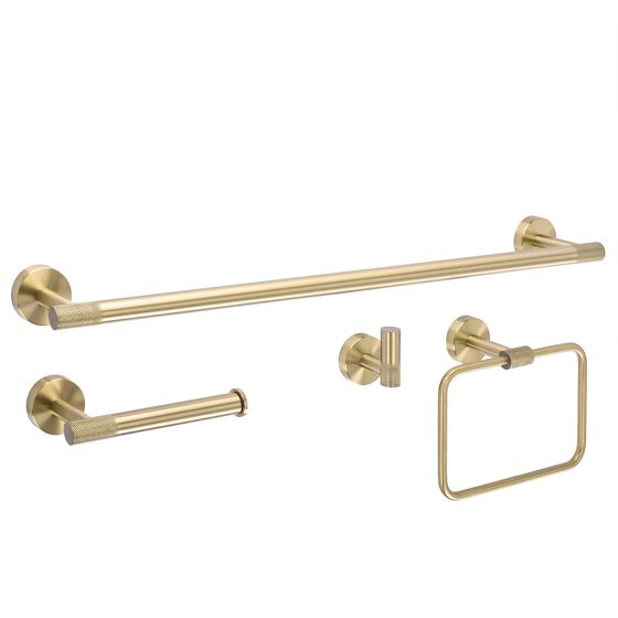 REA Set Med Badrumskrokar GRID Borstat Guld, 60x8,5x5cm