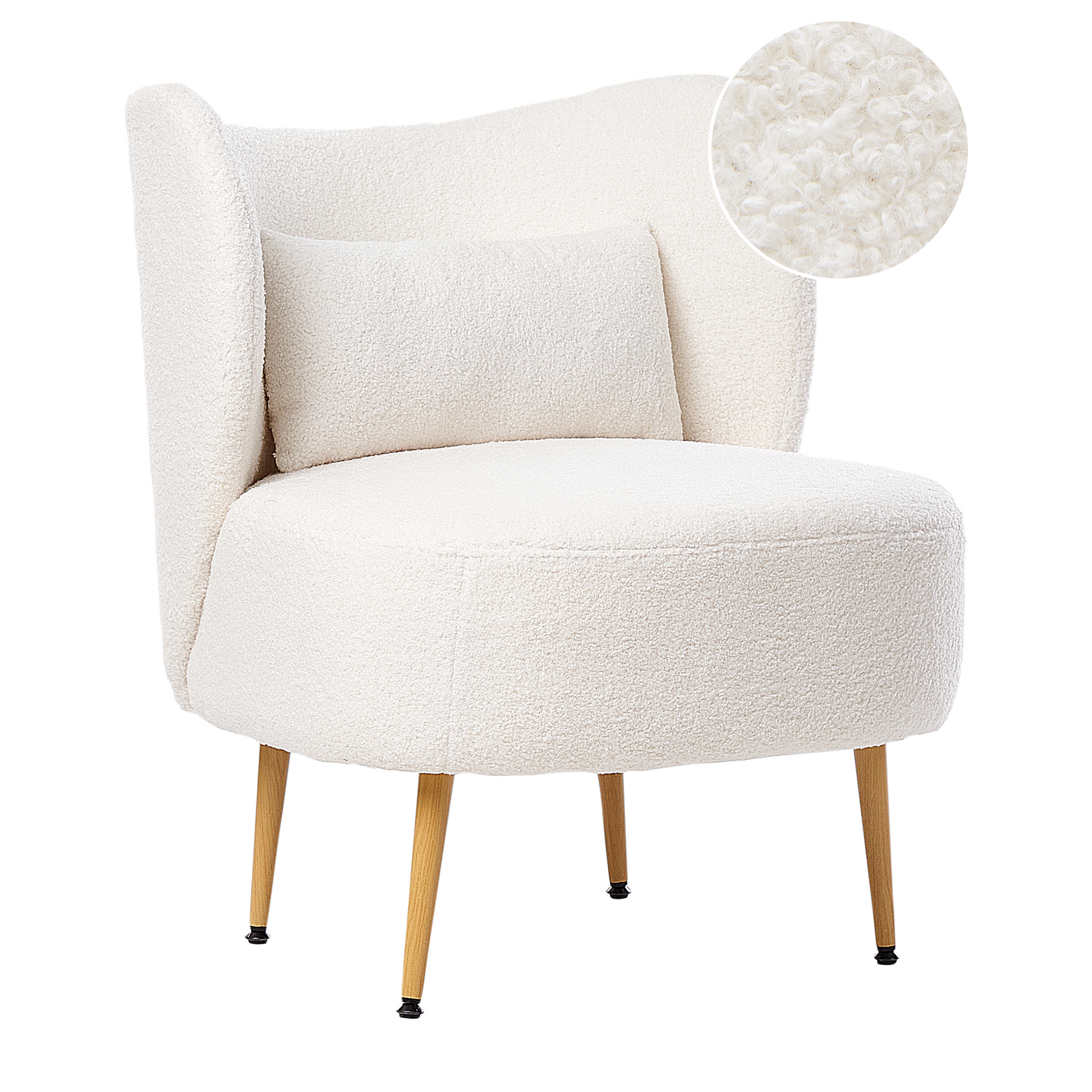 Fåtölj OTSBY II med kudde Bouclé Off-White
