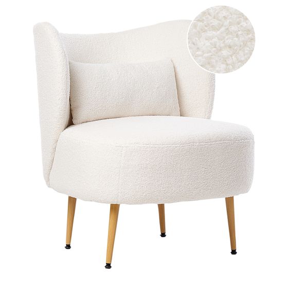 Fåtölj OTSBY II med kudde Bouclé Off-White