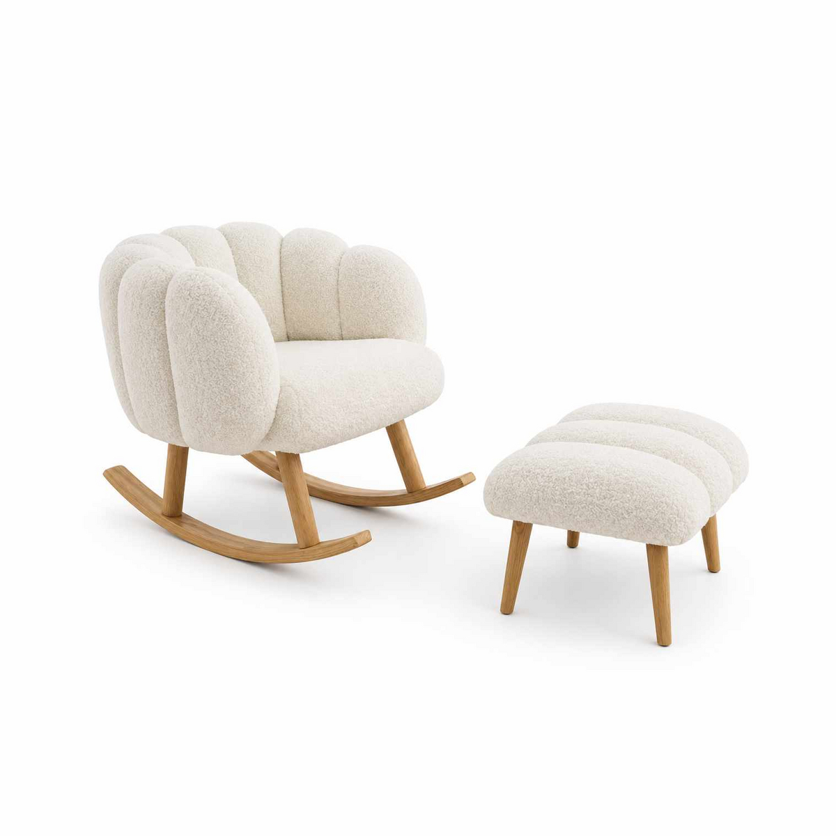 Norda Design Öronlappsfåtölj- och puffset (2 Pieces) Lotus Lotus Wing Chair 42 x 70 x 94 cm