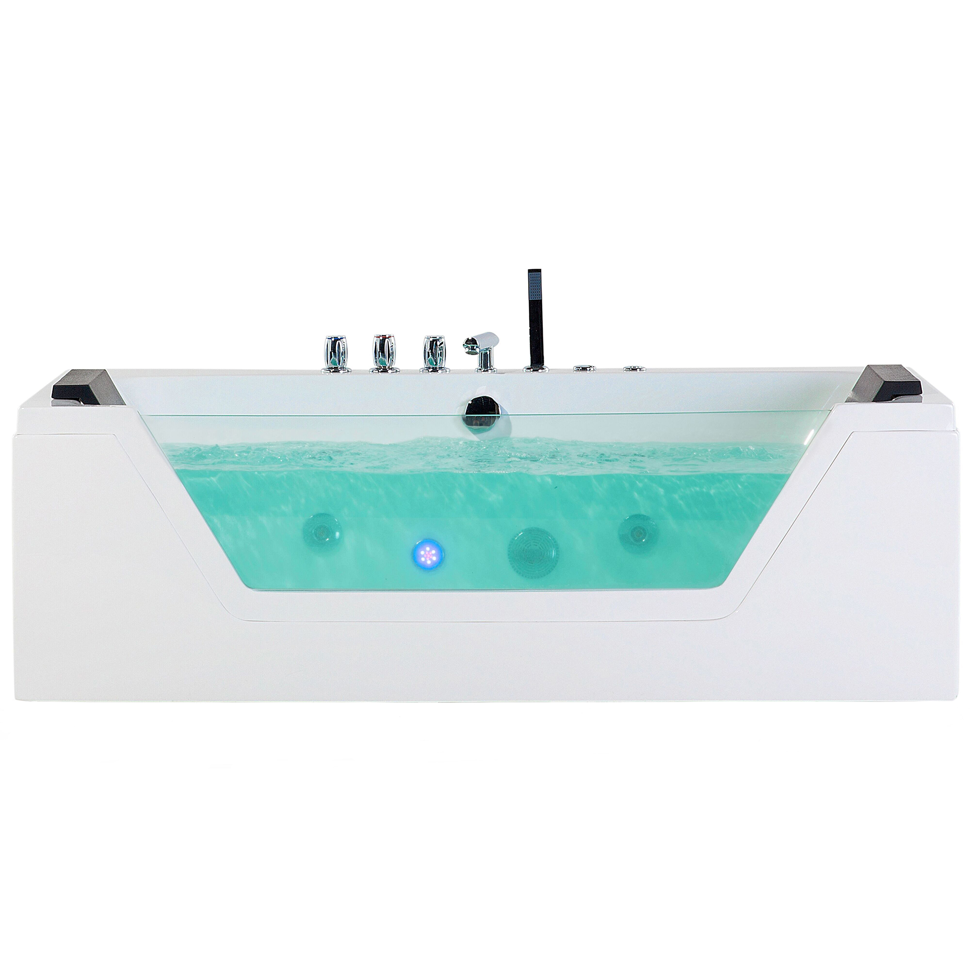 Hörnbubbelbadkar med LED SAMANA 1620 x 760 mm Vit
