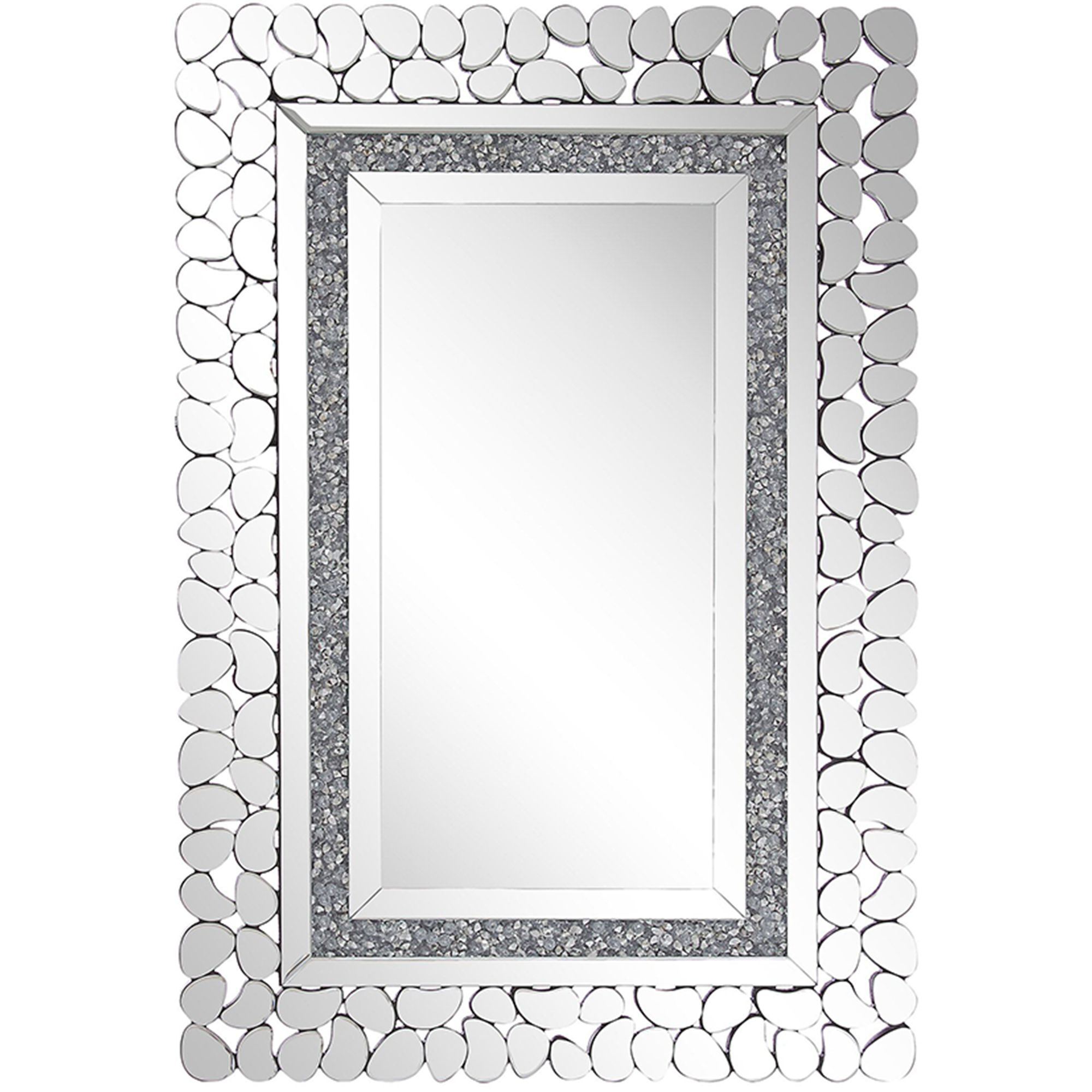 Väggspegel PABU 60 cm 90 cm Silver