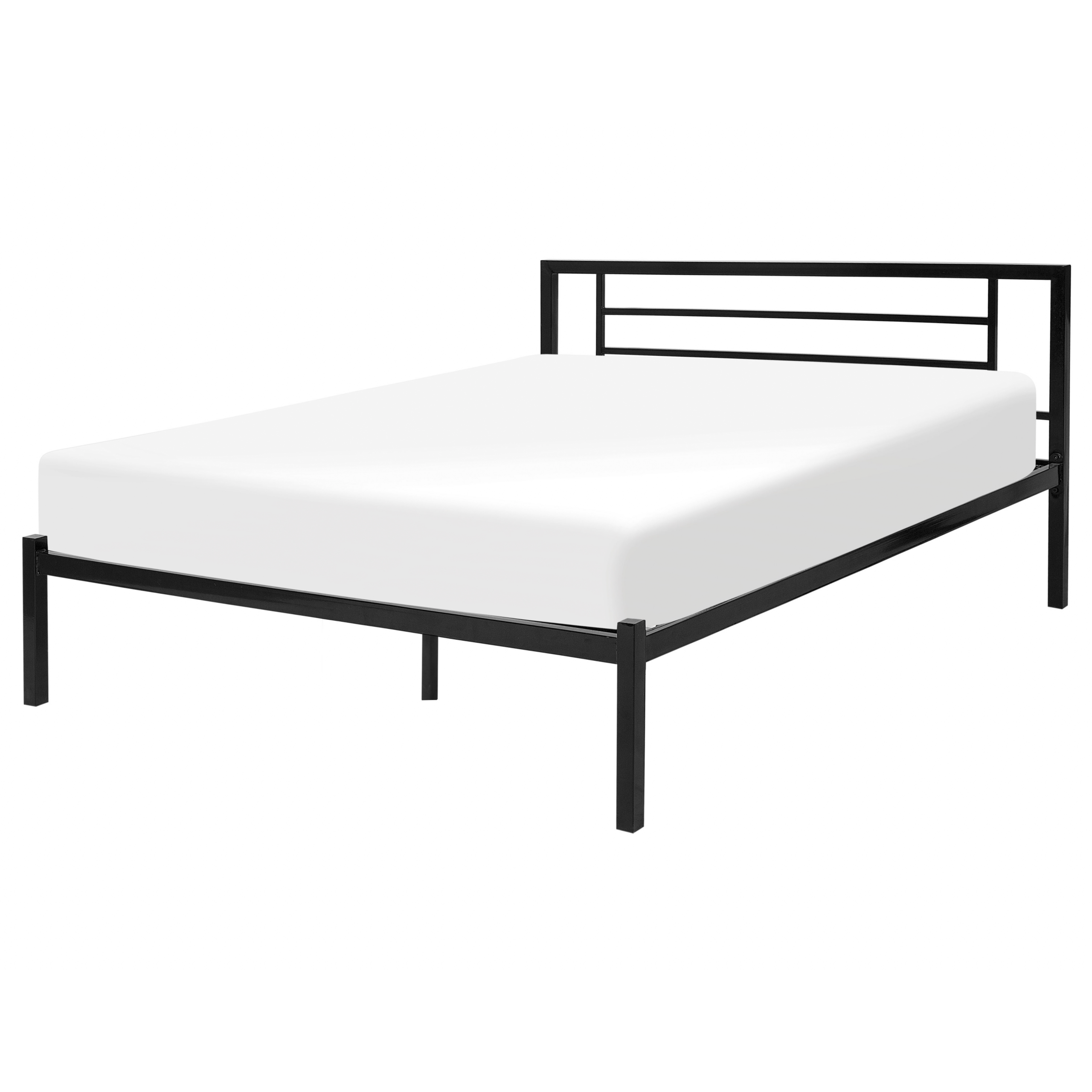 Säng med lamellram Metall CUSSET 140 x 200 cm Svart