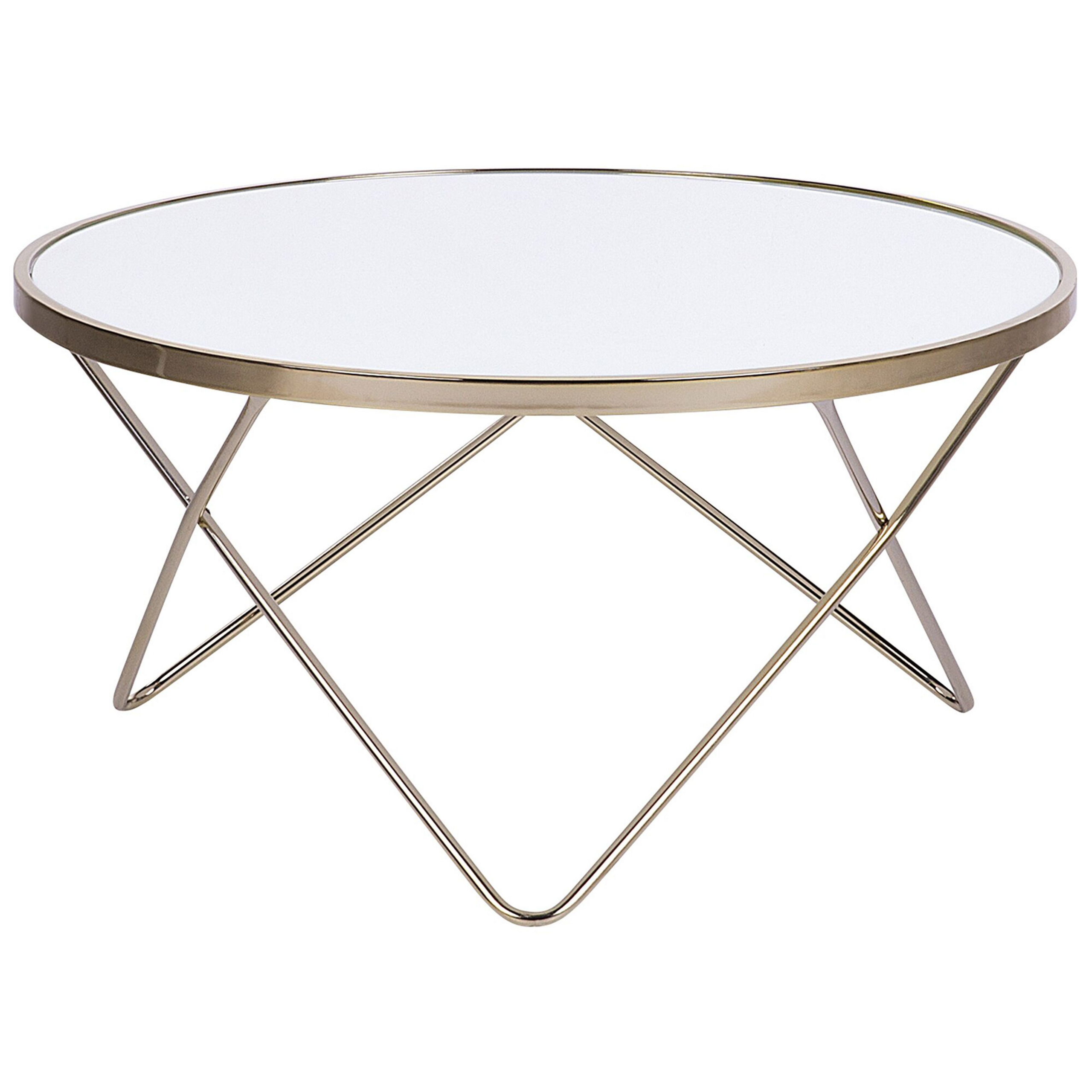 Soffbord MERIDIAN Härdat glas Vit/ Guld