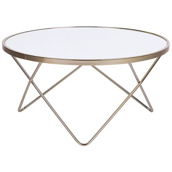 Soffbord MERIDIAN Härdat glas Vit/ Guld