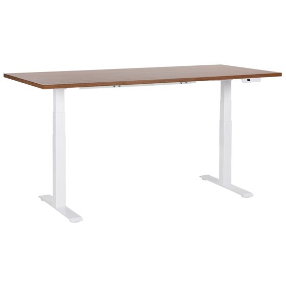 Elektriskt höj- och sänkbart skrivbord DESTINES 180 cm 80 cm Brun/ Vit