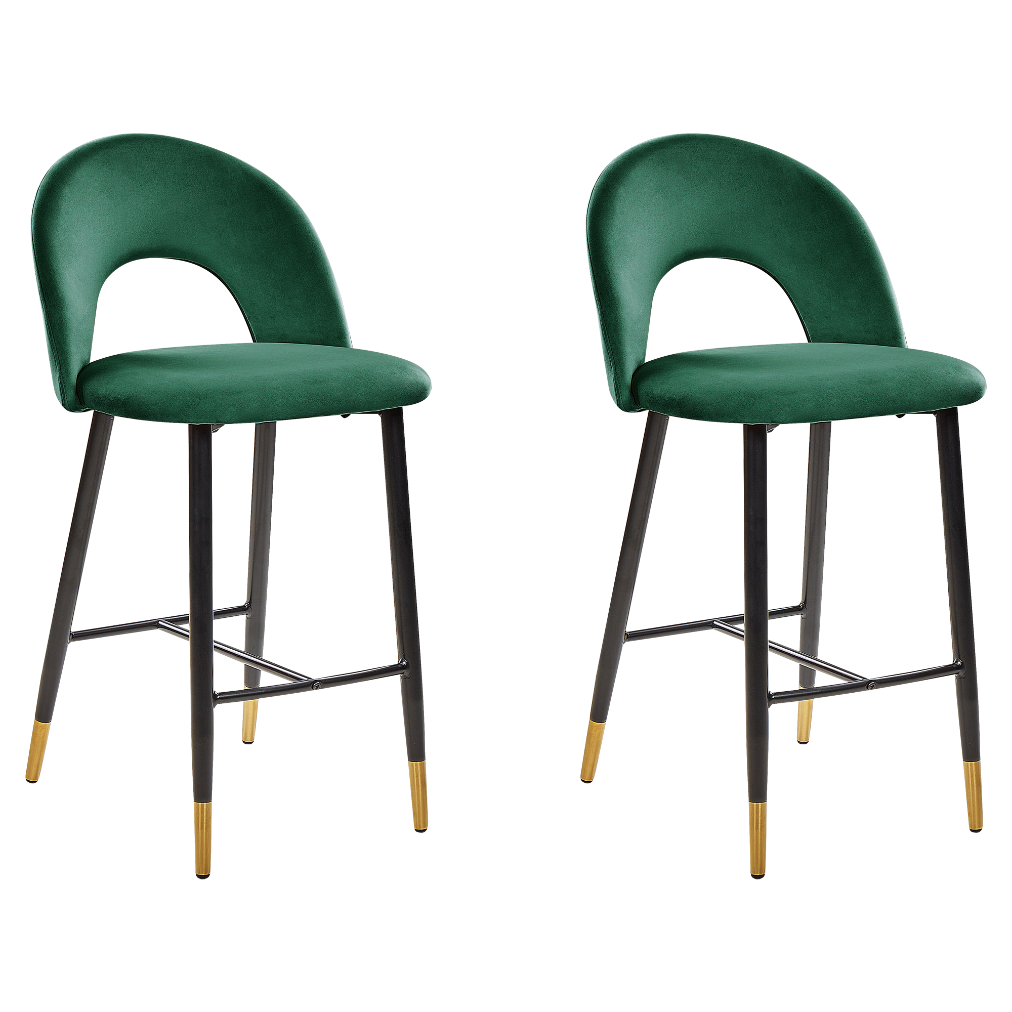 Set med 2 barstolar FALTON Sammet Smaragdgrön