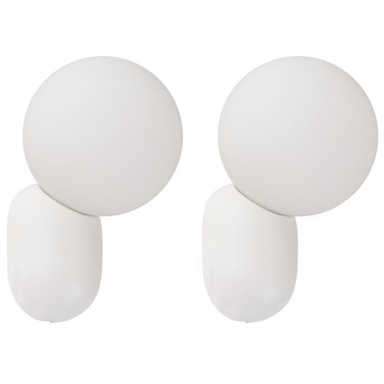 Set med 2 vägglampor HELME Vit