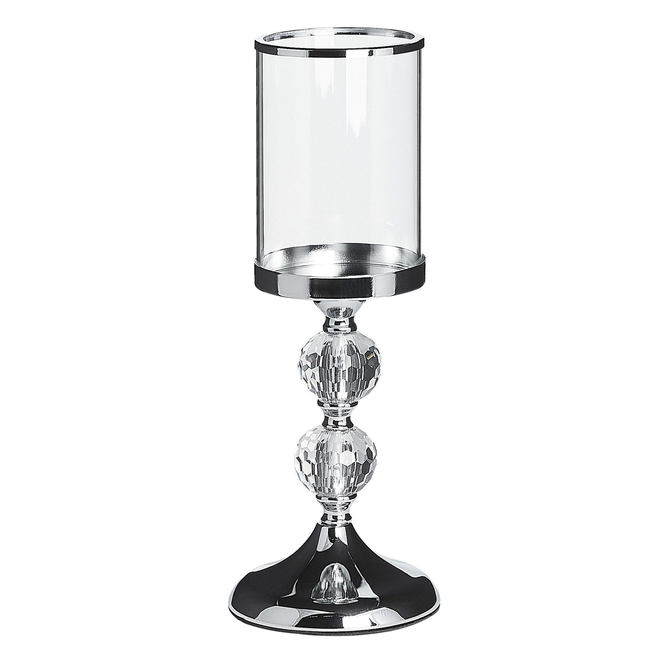 Ljusstake COTUI 36 cm Glas Silver