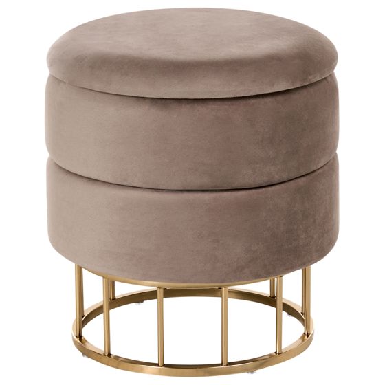Förvaringspuff ELGIN Sammet Taupe