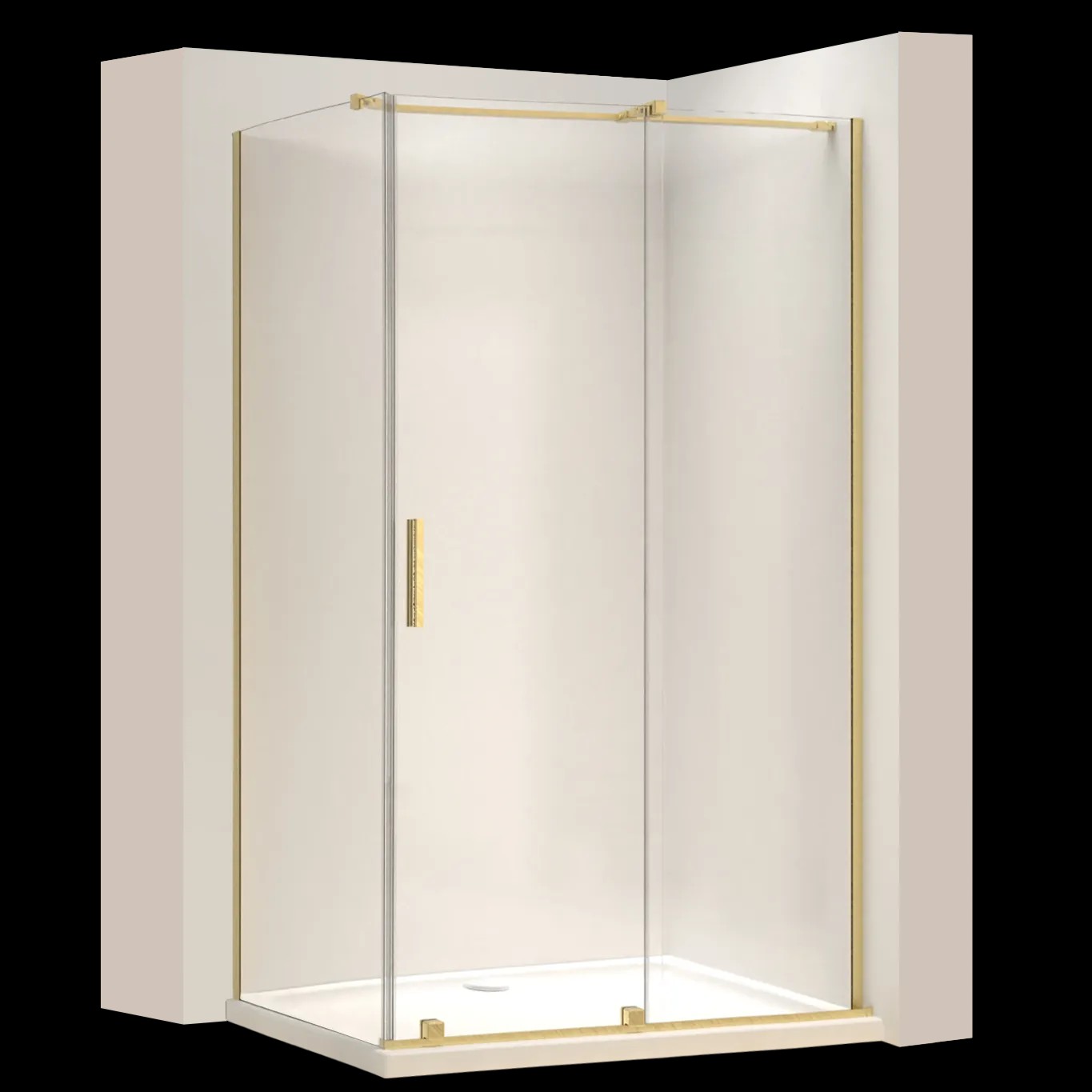 REA Duschkabin MONTANA 120x80 Borstat Guld, 120x80x200,5cm