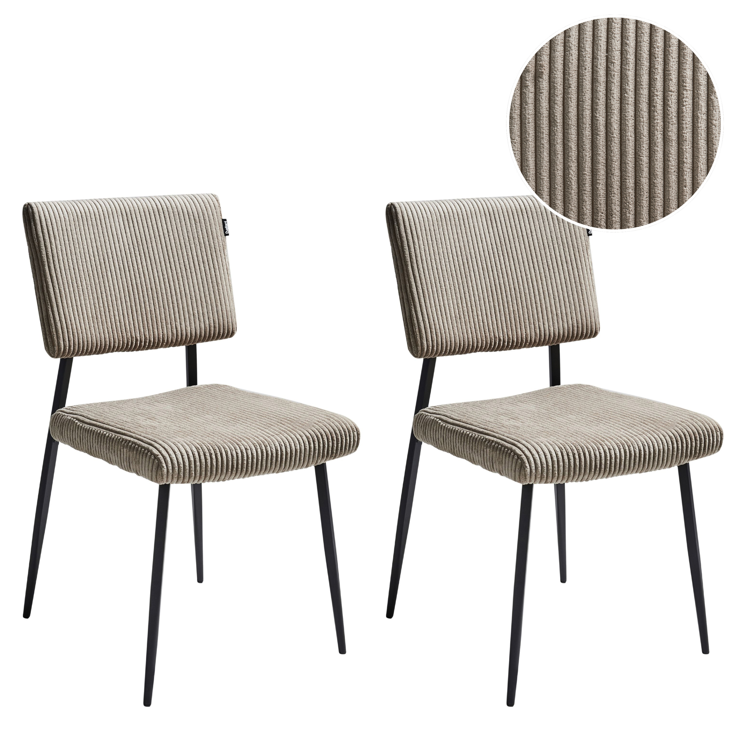 Set med 2 matstolar STURGIS Manchester Taupe