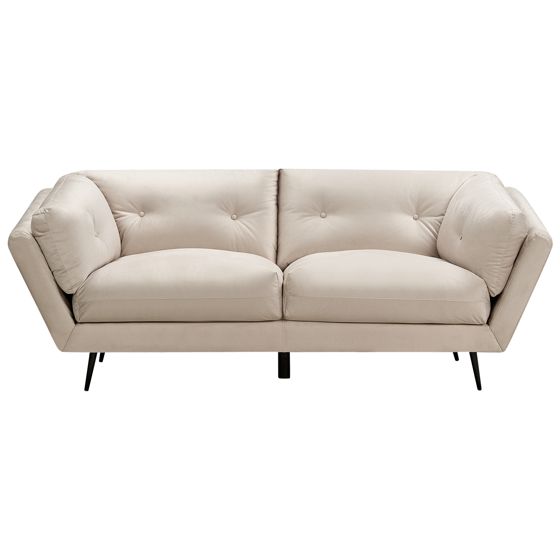 Soffa 3-sits LENVIK Sammet Ljusbeige