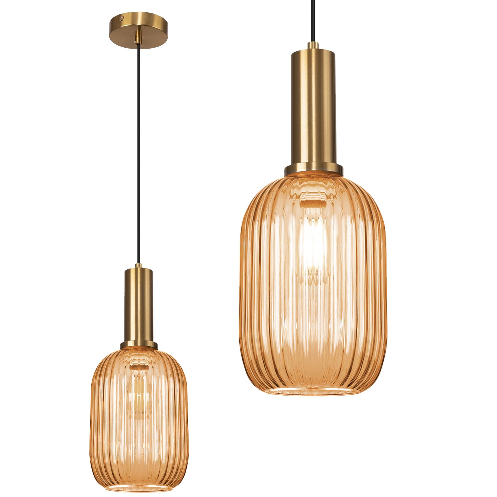 TOOLIGHT hängande taklampa APP458-1CP Orange 14x14x34cm