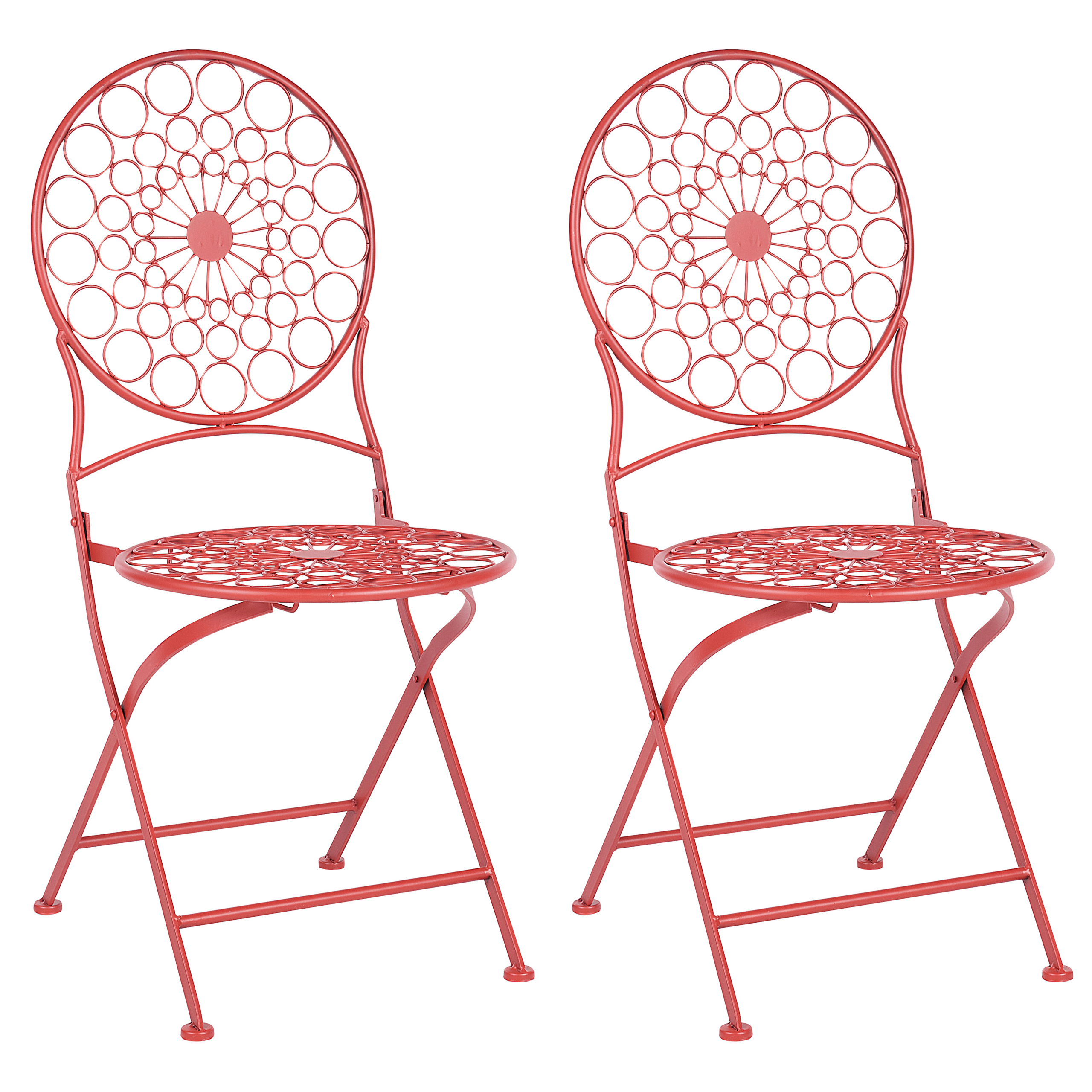 Set med 2 trädgårdsstolar SCARIO Metall Röd