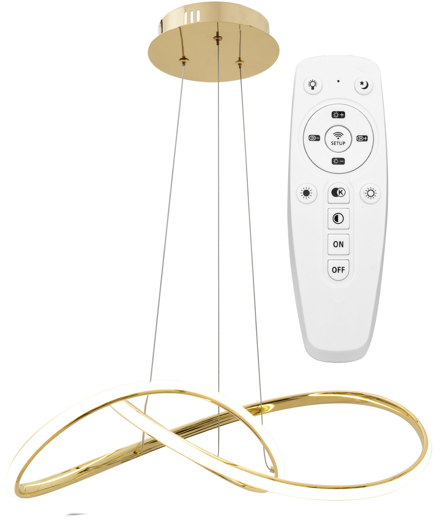 TOOLIGHT hängande taklampa APP394-CP LED Guld 14,5x55x90cm