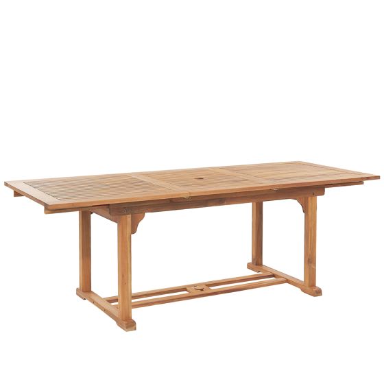 Utdragbart trädgårdsmatbord JAVA 160/220 cm 90 cm Akaciaträ Ljusbrun