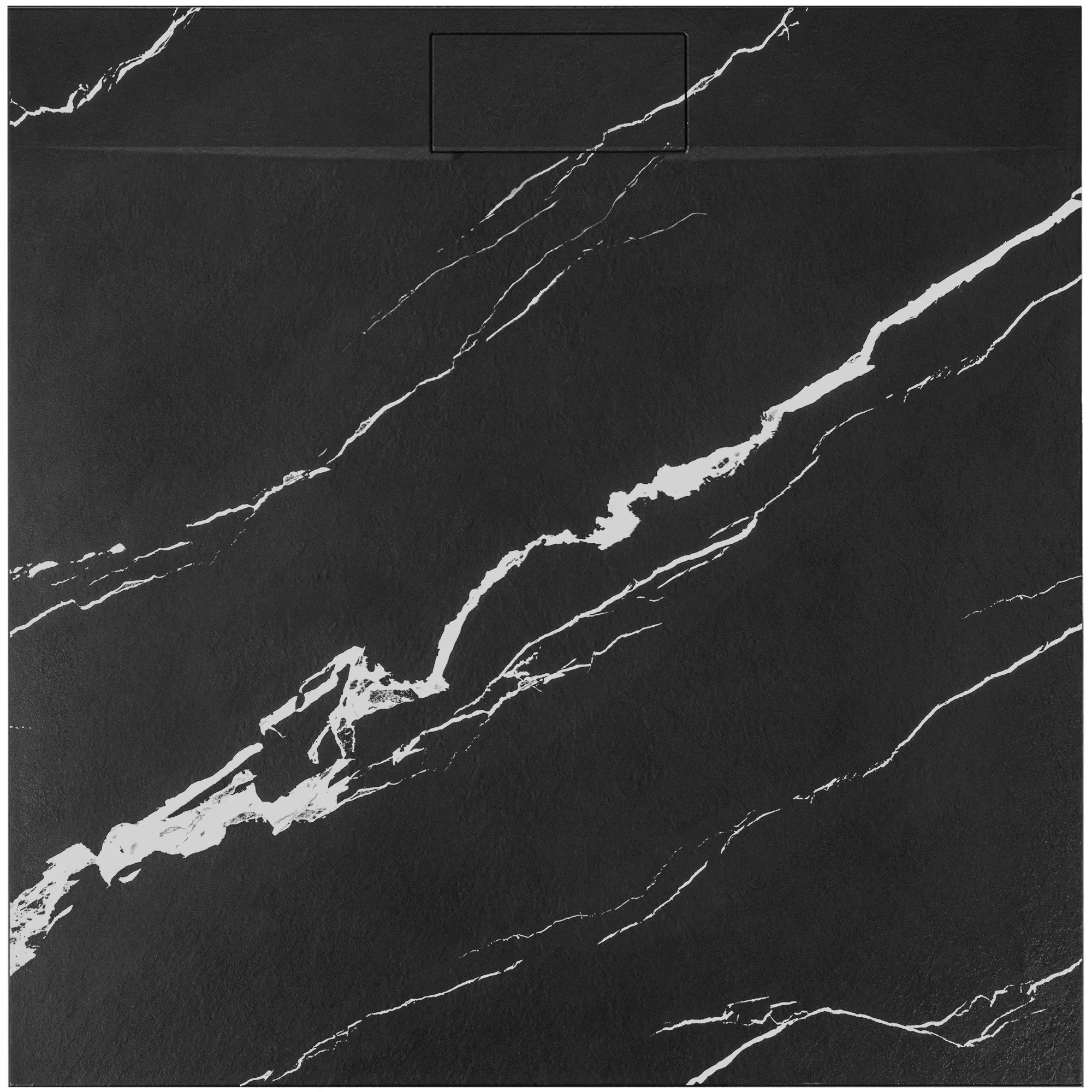 REA Duschkar BAZALT CARRARA 90x90 Svart, 90x90x2,5cm