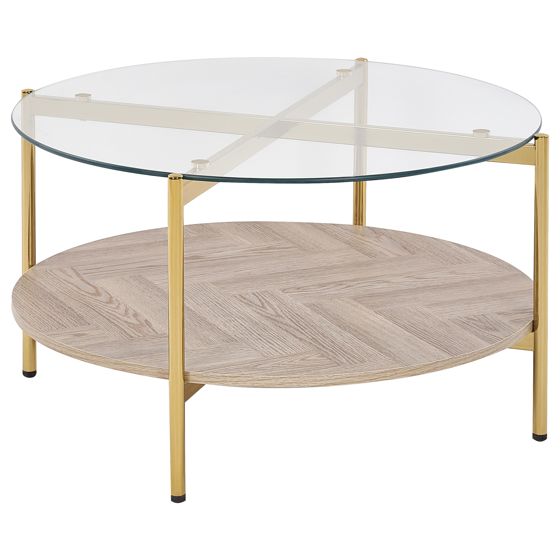 Soffbord LOVELL Härdat glas Guld