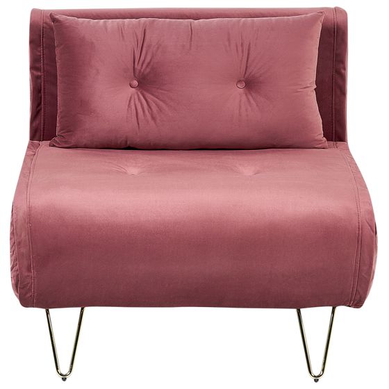 Enkel bäddsoffa VESTFOLD Sammet Rosa