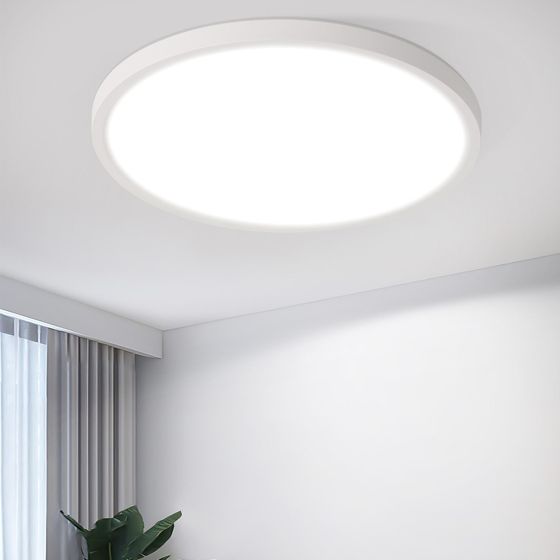 NETTLIFE platt, LED-taklampa, för sovrum, svart, 18 cm, 15 W, ej dimbar, varmvit, 3000 K