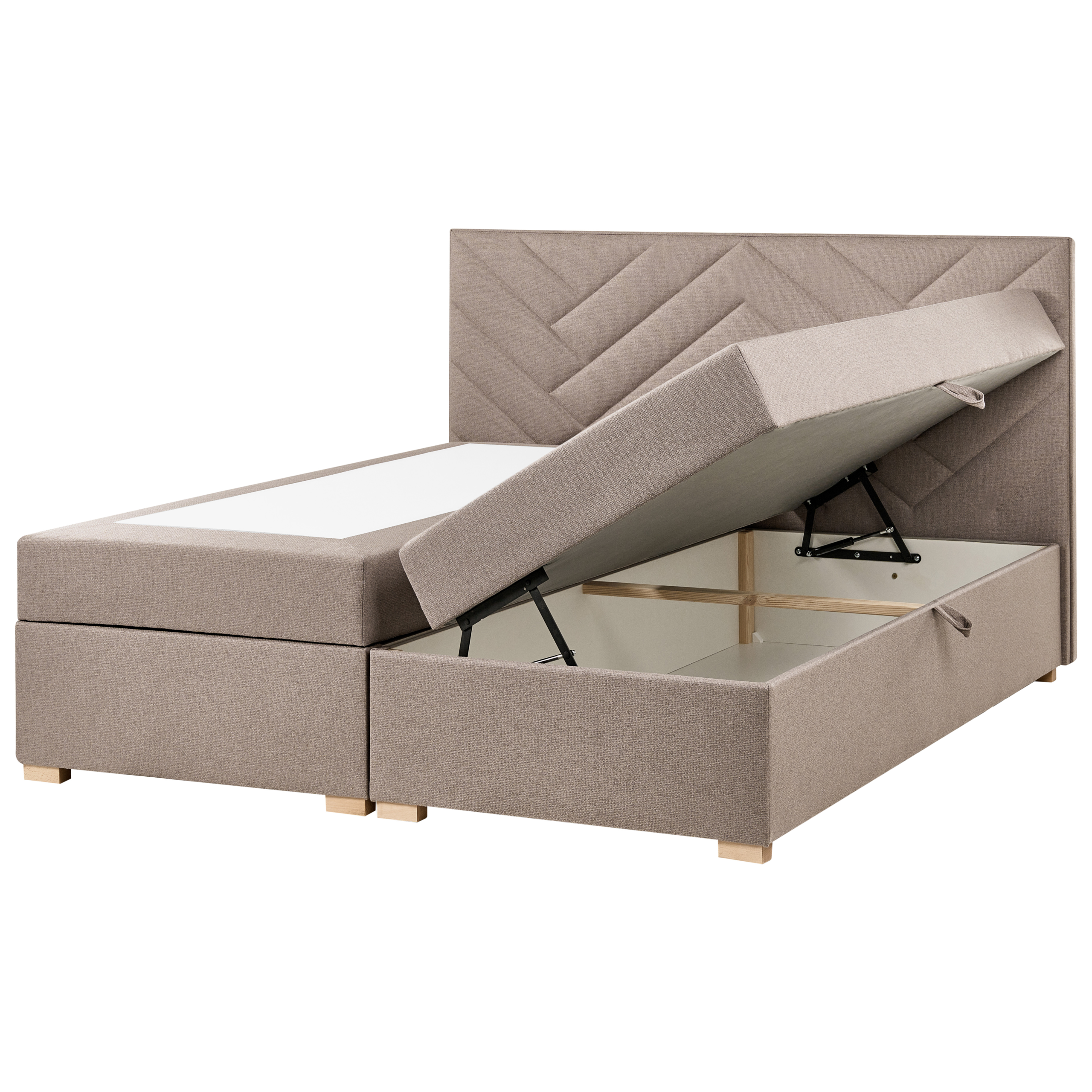 Kontinentalsäng med förvaring ESQUIRE Taupe 180 x 200 cm