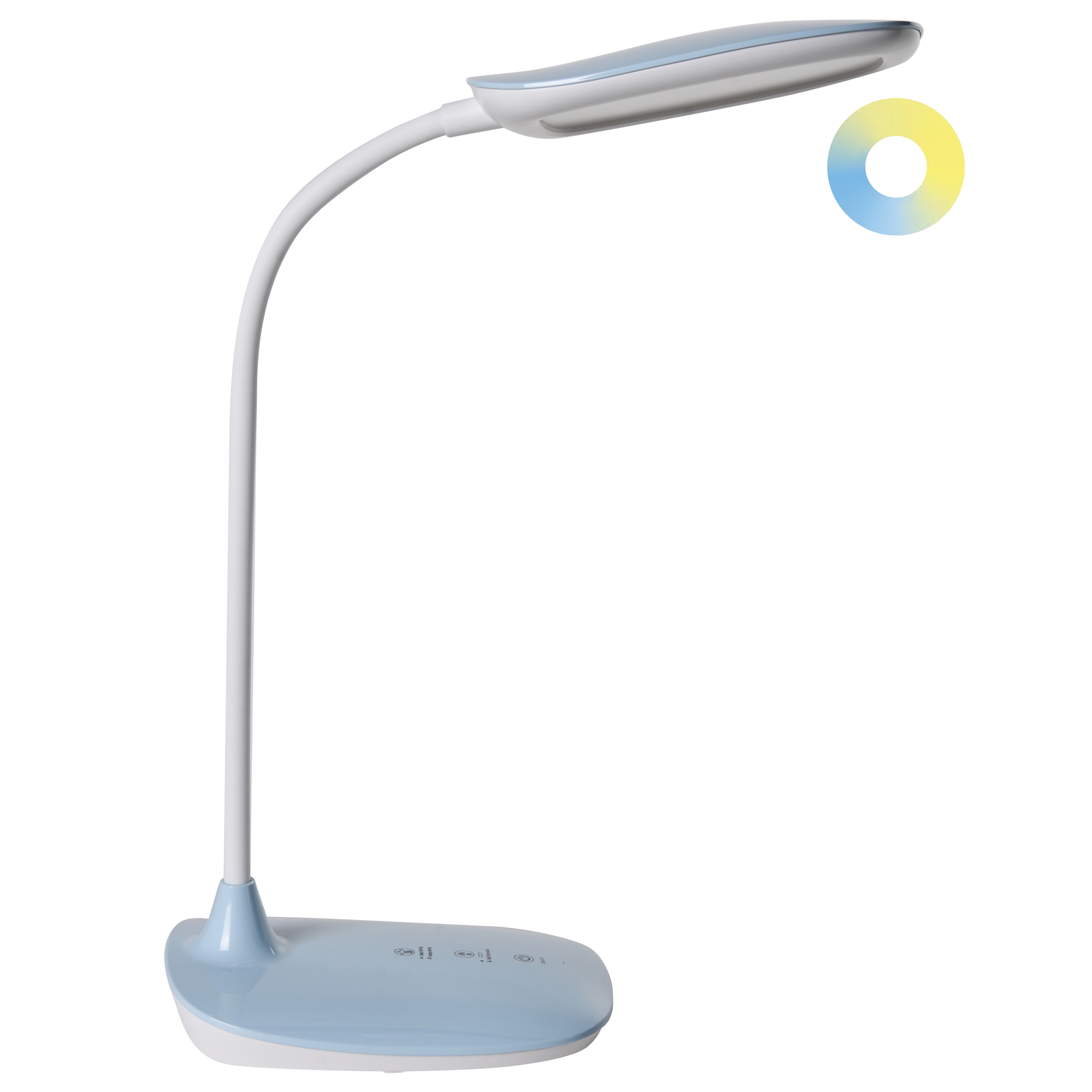 LED-skrivbordslampa HYDRA med dimmer Ljusblå