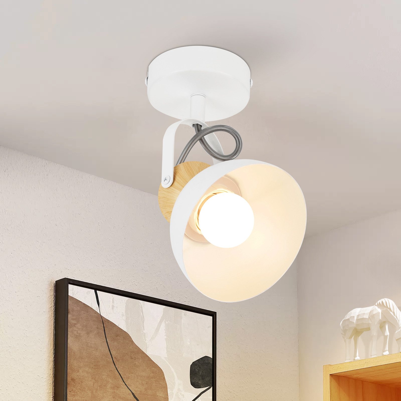 NETTLIFE Vintage svart takspotlight E27 350° justerbar retro industriell metall halllampa justerbar