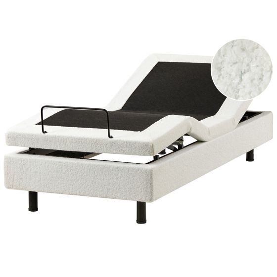 Ställbar säng utan huvudgavel Bouclé DUKE 80 x 200 cm Off-White