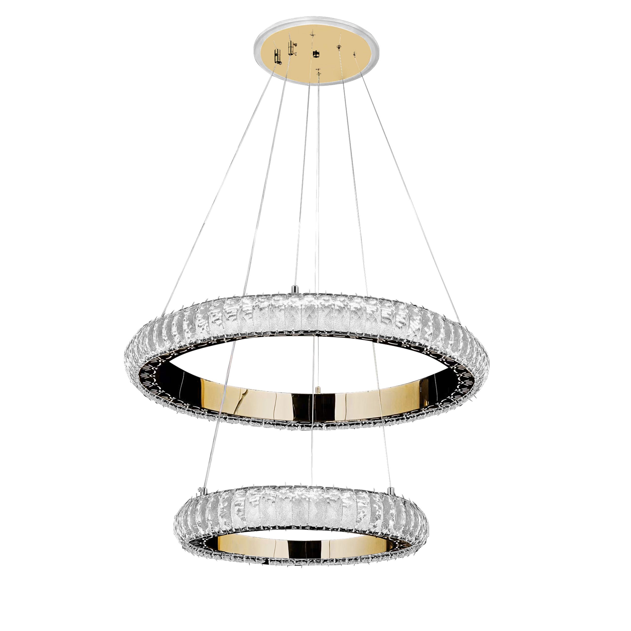 TOOLIGHT hängande taklampa LED G043-2CP Guld 61x61x13cm