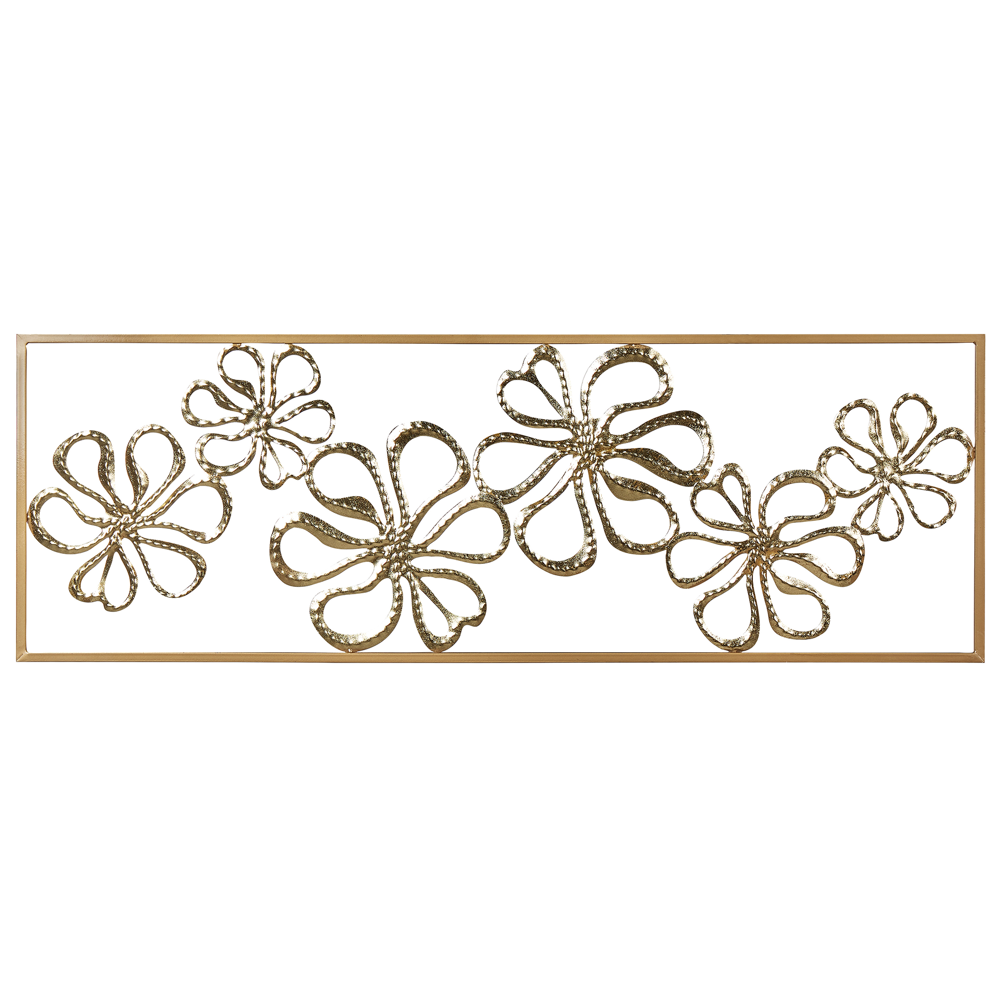 Väggdekoration Blomma CERIUM 31 cm Metall Guld