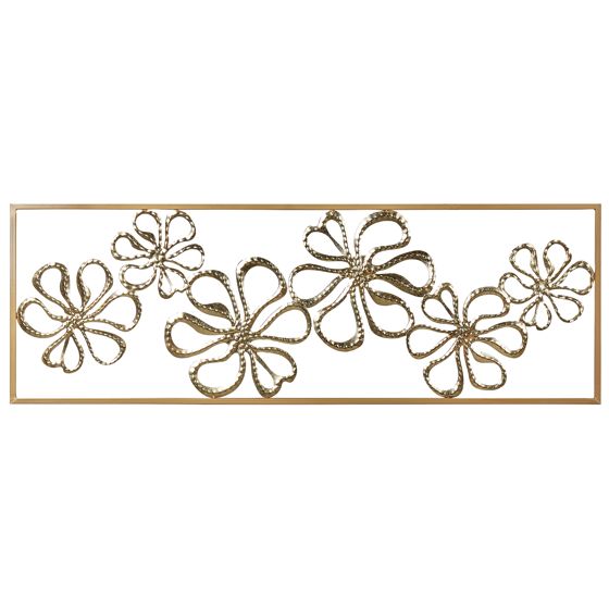 Väggdekoration Blomma CERIUM 31 cm Metall Guld