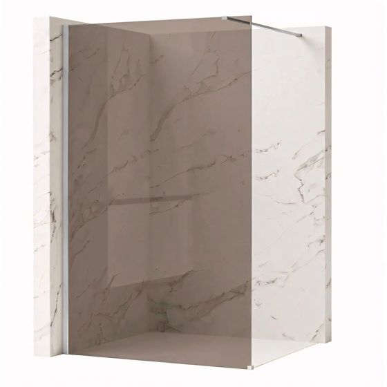 REA Duschvägg Flexi brown 130 Krom, 120x130x195cm