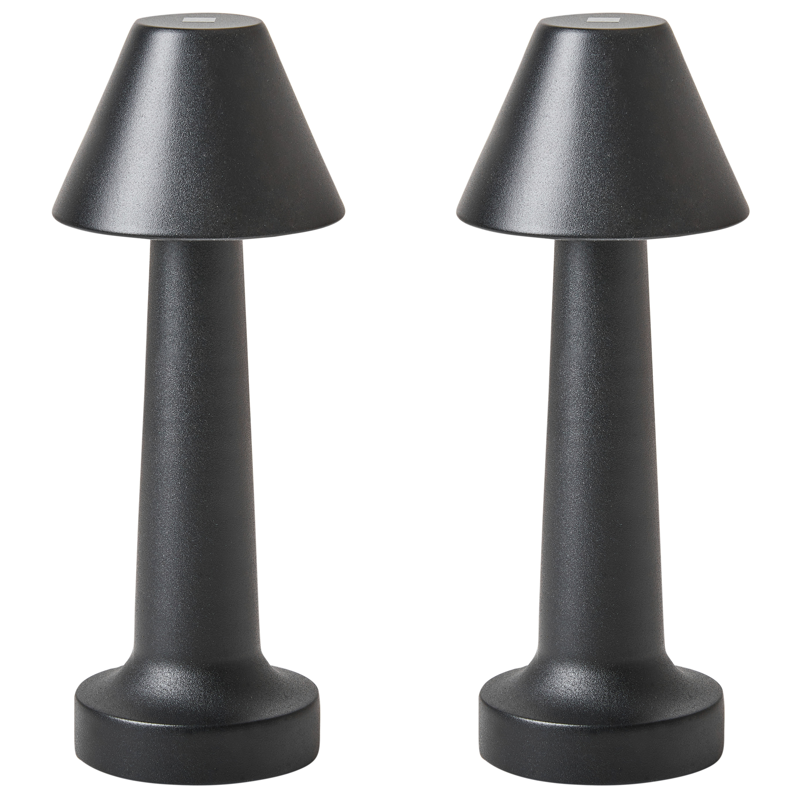 Set med 2 trådlösa LED-bordslampor JOANES med dimmer Metall Svart