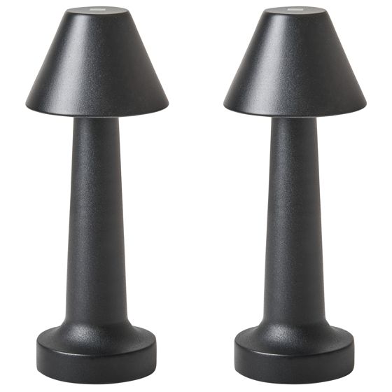 Set med 2 trådlösa LED-bordslampor JOANES med dimmer Metall Svart