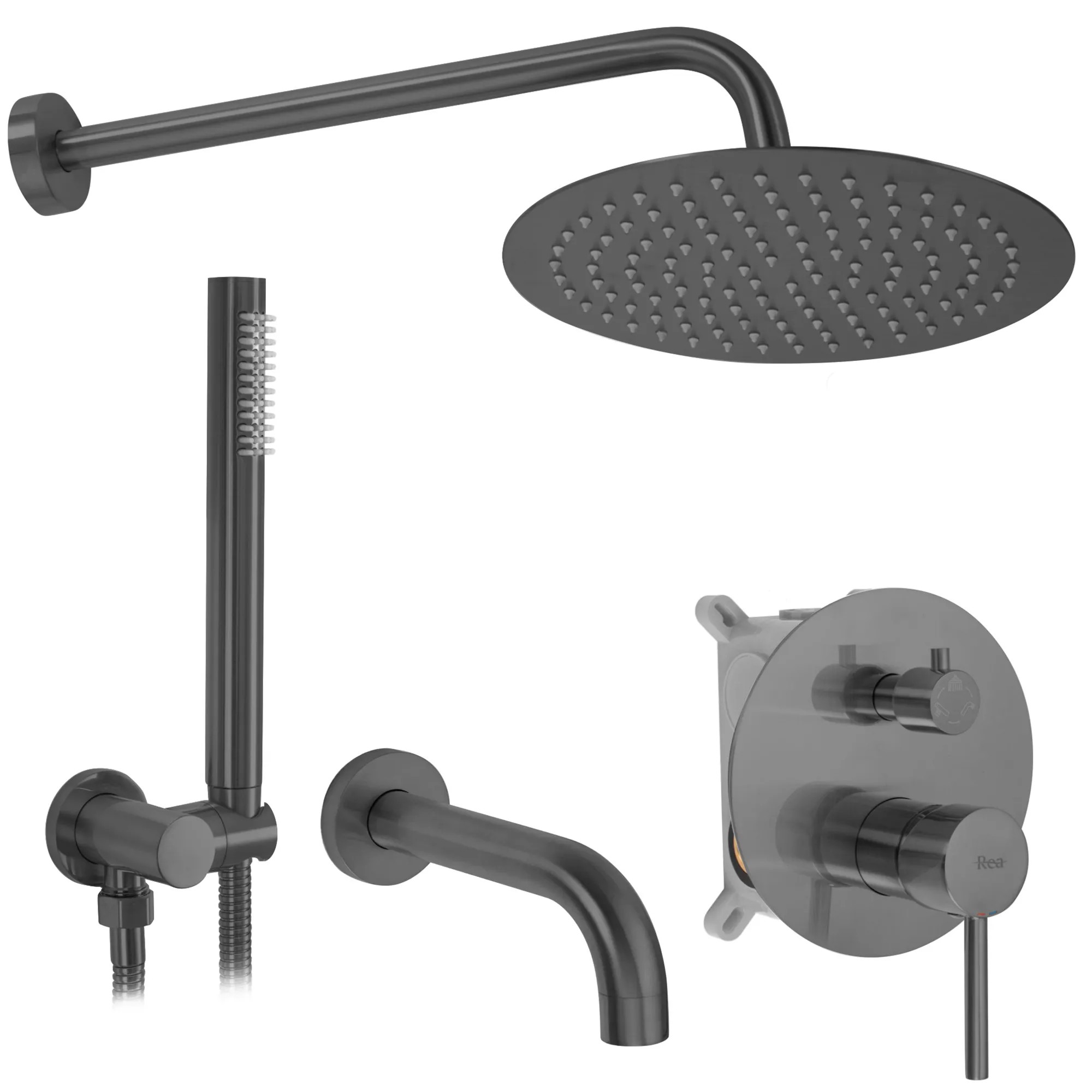REA Badkar- Och Duschset lungo Titan, 9x15,5x15,5cm