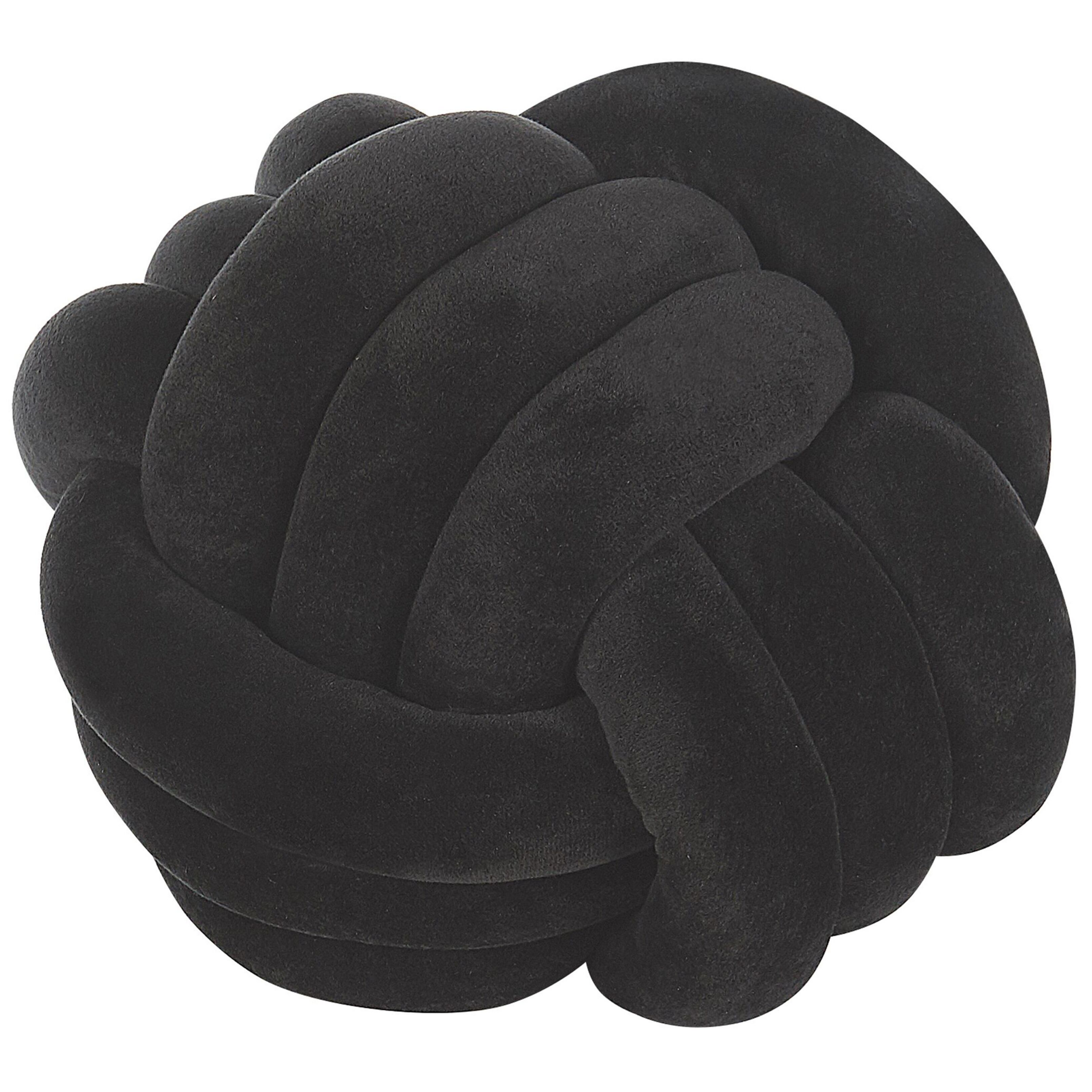 Prydnadskudde MALNI 30 x 30 cm Sammet Svart Monokromt