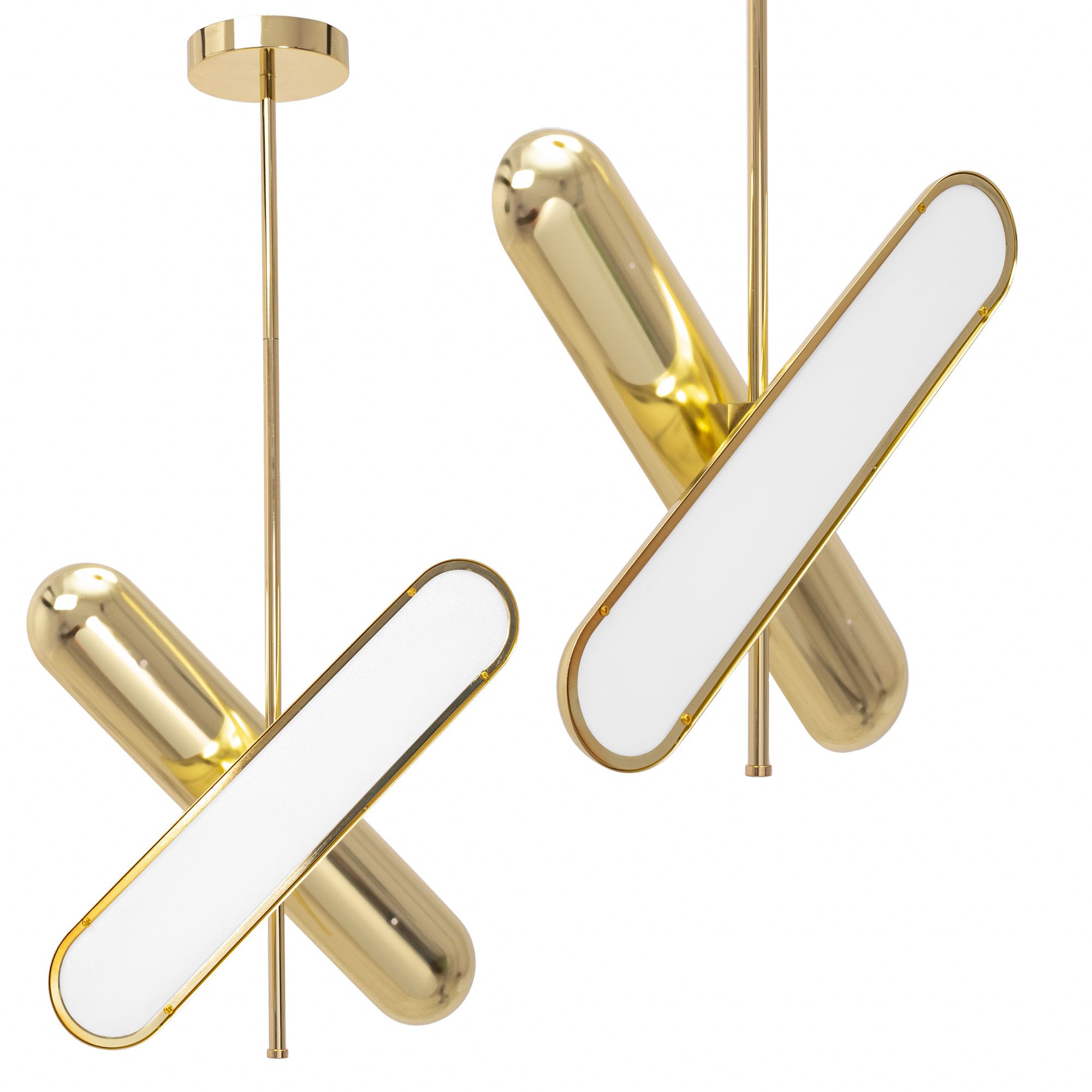 TOOLIGHT hängande taklampa LED APP832-CP Guld 43,5x9,2x73cm
