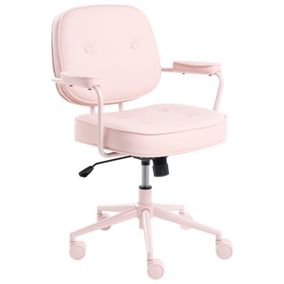 Skrivbordsstol PARAMUS Konstläder Pastellrosa