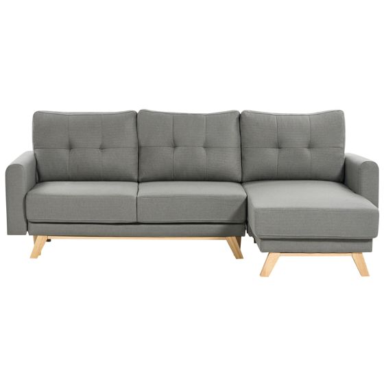 Bäddsoffa 3-sits SIRO med förvaring Grå Vänstervänd