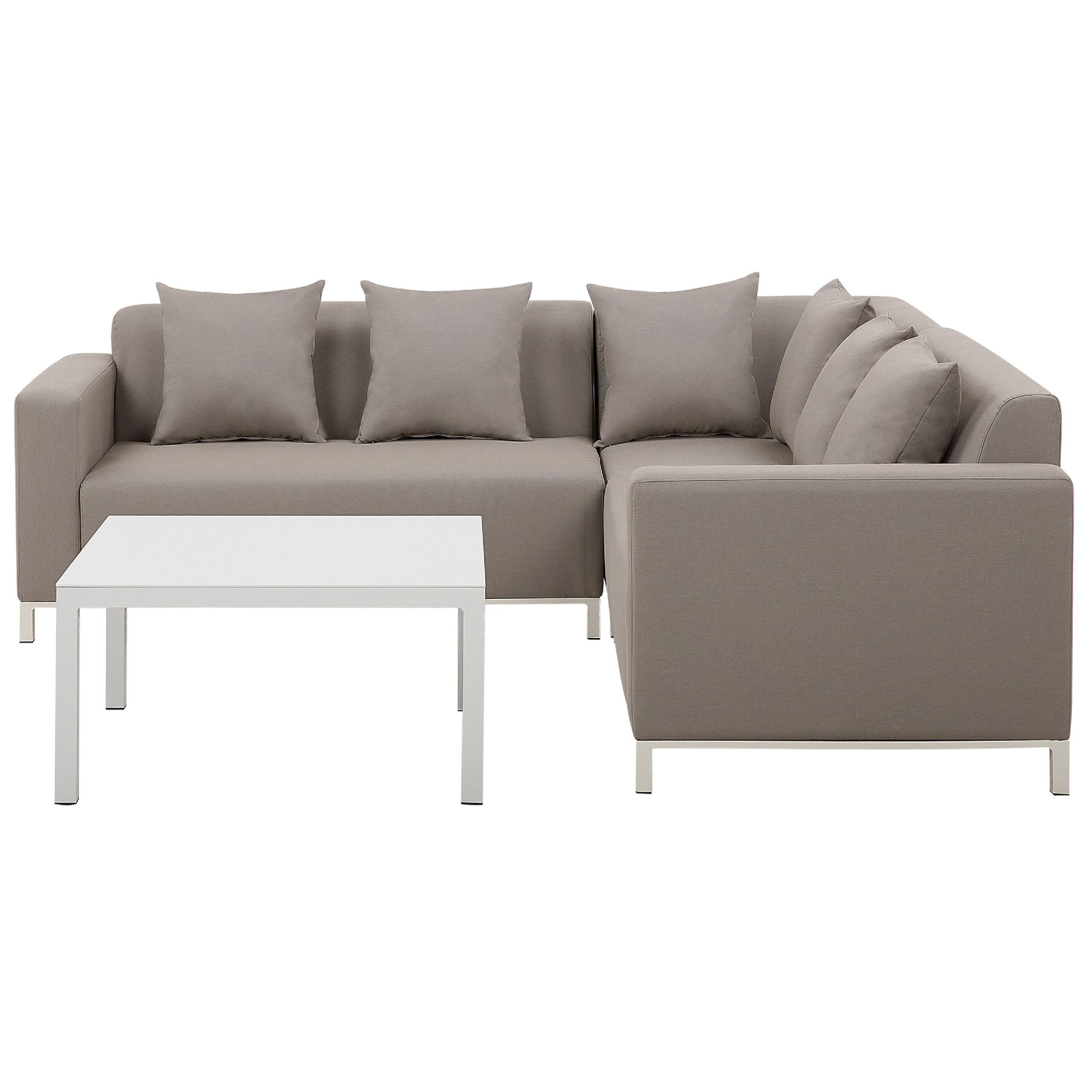 Trädgårdshörnsoffa med bord 5-sits BELIZE Modulär Beige Vänstervänd